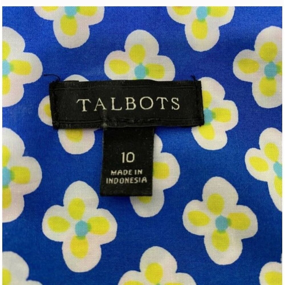 Talbots Island Patchwork Belted Shirtdress Size 10 - Picture 2 of 7
